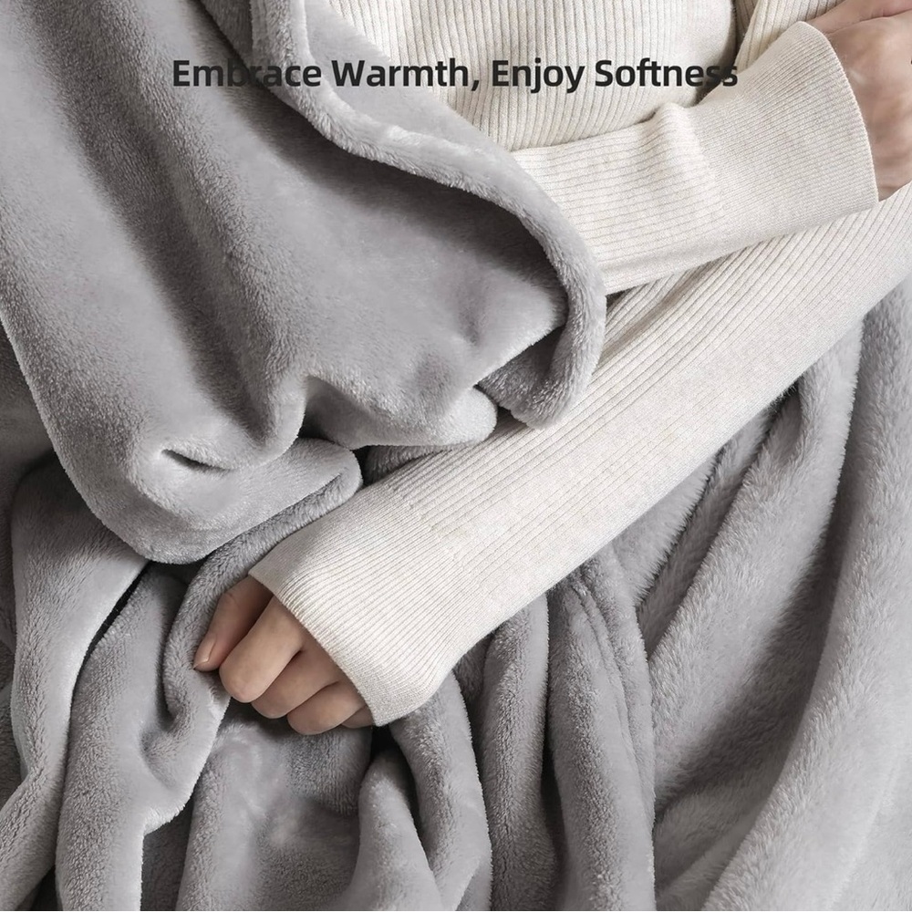 Plush Gray Blanket - Picture 5 of 8